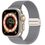 สายรัดนาฬิกาไนลอนยืดหยุ่นแบบหัวเข็มขัดแม่เหล็กคู่ สำหรับ Apple Watch 49mm / 46mm / 45mm / 44mm, สำหรับ Apple Watch 42mm / 41mm / 40mm / 38mm