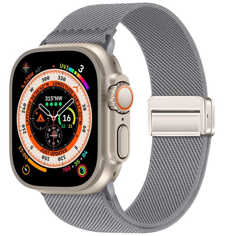 สายรัดนาฬิกาไนลอนยืดหยุ่นแบบหัวเข็มขัดแม่เหล็กคู่ สำหรับ Apple Watch 49mm / 46mm / 45mm / 44mm, สำหรับ Apple Watch 42mm / 41mm / 40mm / 38mm