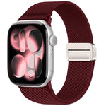 สายรัดนาฬิกาไนลอนยืดหยุ่นแบบหัวเข็มขัดแม่เหล็กคู่ สำหรับ Apple Watch 49mm / 46mm / 45mm / 44mm, สำหรับ Apple Watch 42mm / 41mm / 40mm / 38mm