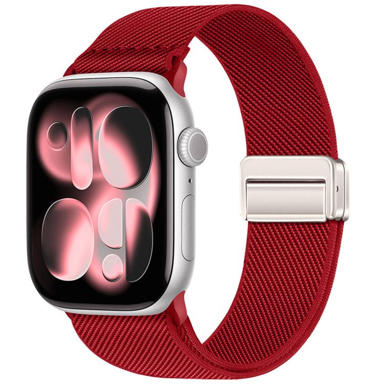 สายรัดนาฬิกาไนลอนยืดหยุ่นแบบหัวเข็มขัดแม่เหล็กคู่ สำหรับ Apple Watch 49mm / 46mm / 45mm / 44mm, สำหรับ Apple Watch 42mm / 41mm / 40mm / 38mm