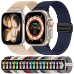 สายรัดนาฬิกาไนลอนยืดหยุ่นแบบหัวเข็มขัดแม่เหล็กคู่ สำหรับ Apple Watch 49mm / 46mm / 45mm / 44mm, สำหรับ Apple Watch 42mm / 41mm / 40mm / 38mm