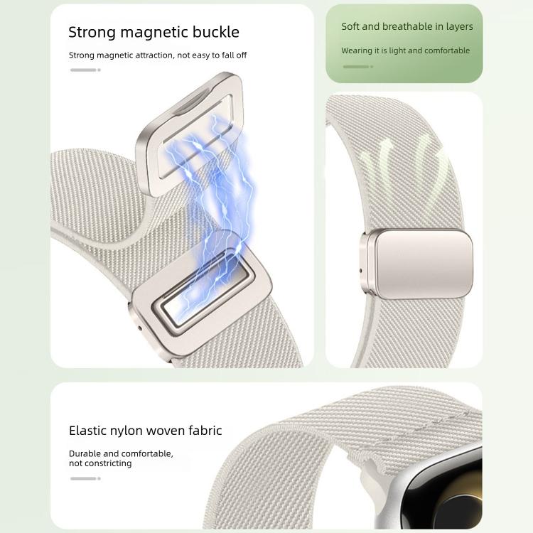 สายรัดนาฬิกาไนลอนยืดหยุ่นแบบหัวเข็มขัดแม่เหล็กคู่ สำหรับ Apple Watch 49mm / 46mm / 45mm / 44mm, สำหรับ Apple Watch 42mm / 41mm / 40mm / 38mm