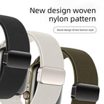 สายรัดนาฬิกาไนลอนยืดหยุ่นแบบหัวเข็มขัดแม่เหล็กคู่ สำหรับ Apple Watch 49mm / 46mm / 45mm / 44mm, สำหรับ Apple Watch 42mm / 41mm / 40mm / 38mm