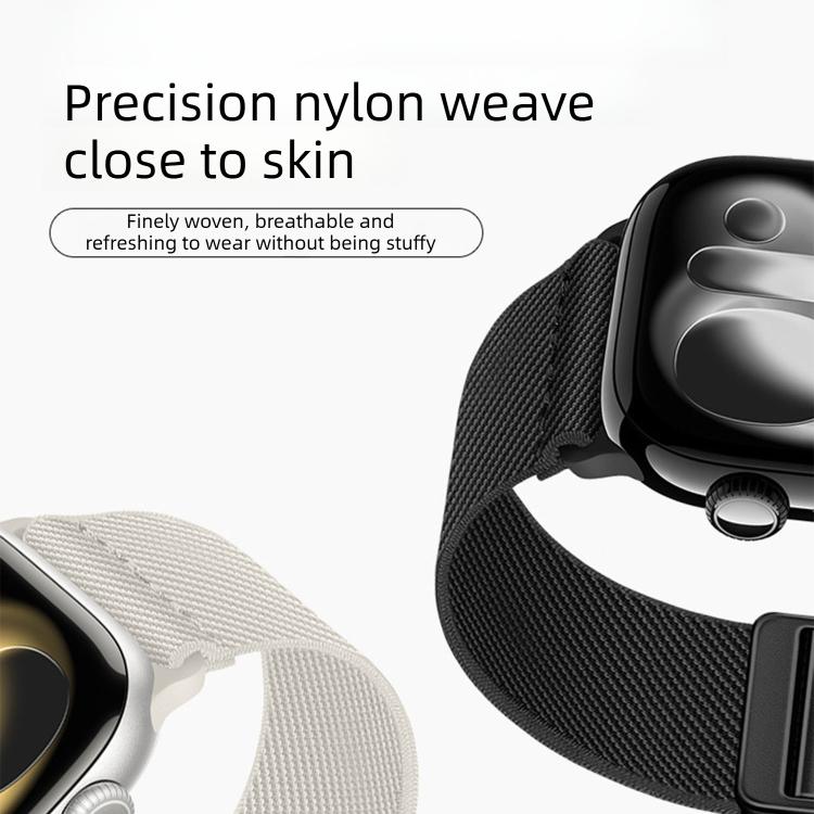 สายรัดนาฬิกาไนลอนยืดหยุ่นแบบหัวเข็มขัดแม่เหล็กคู่ สำหรับ Apple Watch 49mm / 46mm / 45mm / 44mm, สำหรับ Apple Watch 42mm / 41mm / 40mm / 38mm