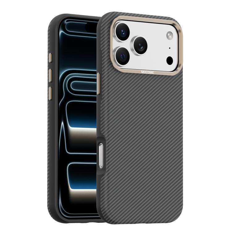 เคสโทรศัพท์แม่เหล็กกันกระแทกลายคาร์บอนไฟเบอร์เคฟลาร์ Mocome สำหรับ iPhone 17 Pro Max