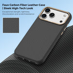 เคสโทรศัพท์แม่เหล็กกันกระแทกลายคาร์บอนไฟเบอร์เคฟลาร์ Mocome สำหรับ iPhone 17 Pro Max