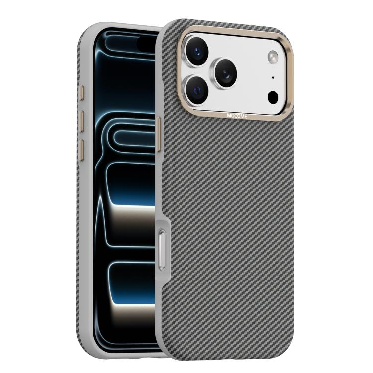 เคสโทรศัพท์แม่เหล็กกันกระแทกลายคาร์บอนไฟเบอร์เคฟลาร์ Mocome สำหรับ iPhone 17 Pro Max