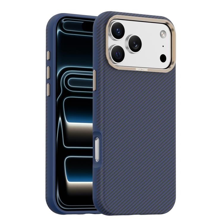 เคสโทรศัพท์แม่เหล็กกันกระแทกลายคาร์บอนไฟเบอร์เคฟลาร์ Mocome สำหรับ iPhone 17 Pro Max