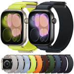 สายรัดนาฬิกาไนลอนหัวแม่เหล็กแบบข้อพับคู่ สำหรับ Apple Watch 49mm / 46mm / 45mm / 44mm, สำหรับ Apple Watch 42mm / 41mm / 40mm / 38mm