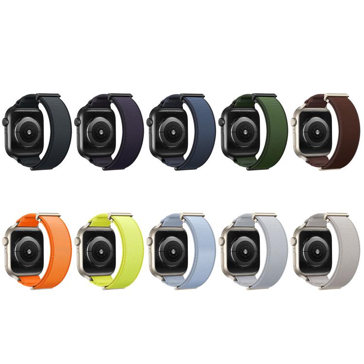 สายรัดนาฬิกาไนลอนหัวแม่เหล็กแบบข้อพับคู่ สำหรับ Apple Watch 49mm / 46mm / 45mm / 44mm, สำหรับ Apple Watch 42mm / 41mm / 40mm / 38mm