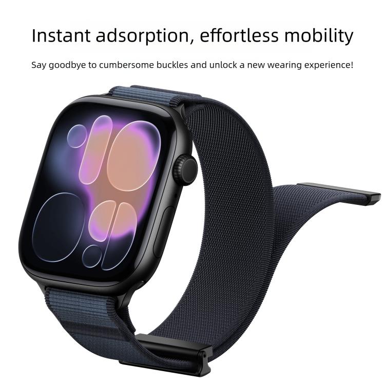 สายรัดนาฬิกาไนลอนหัวแม่เหล็กแบบข้อพับคู่ สำหรับ Apple Watch 49mm / 46mm / 45mm / 44mm, สำหรับ Apple Watch 42mm / 41mm / 40mm / 38mm