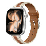 สายรัดนาฬิกาหนังแท้เย็บผสม สำหรับ Apple Watch 46mm / 49mm / 45mm / 44mm, สำหรับ Apple Watch 42mm / 41mm / 40mm / 38mm