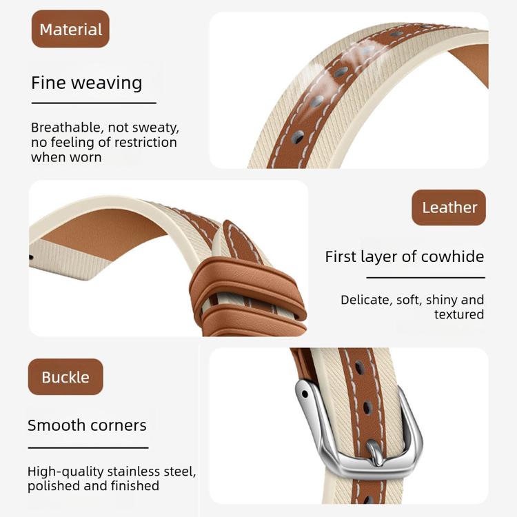 สายรัดนาฬิกาหนังแท้เย็บผสม สำหรับ Apple Watch 46mm / 49mm / 45mm / 44mm, สำหรับ Apple Watch 42mm / 41mm / 40mm / 38mm