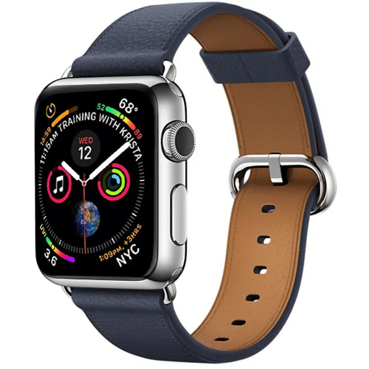 สายหนังแบบปุ่มคลาสสิก สำหรับ Apple Watch Series 3 & 2 & 1 42 มม.