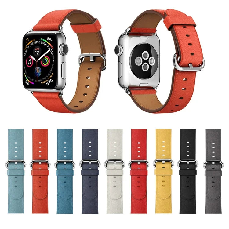 สายหนังแบบปุ่มคลาสสิก สำหรับ Apple Watch Series 3 & 2 & 1 42 มม.