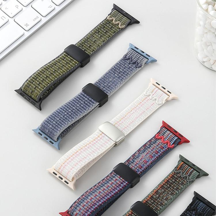 สายรัดนาฬิกาไนลอนแบบห่วงล็อคแม่เหล็ก สำหรับ Apple Watch 46mm / 49mm / 45mm / 44mm, สำหรับ Apple Watch 42mm / 41mm / 40mm / 38mm