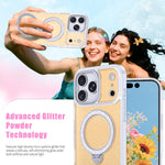 เคสโทรศัพท์แม่เหล็กพร้อมที่ยึดกลิตเตอร์ดาว สำหรับ iPhone 17 Pro Max, สำหรับ iPhone 17 Pro, สำหรับ iPhone 17