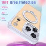 เคสโทรศัพท์แม่เหล็กพร้อมที่ยึดกลิตเตอร์ดาว สำหรับ iPhone 17 Pro Max, สำหรับ iPhone 17 Pro, สำหรับ iPhone 17