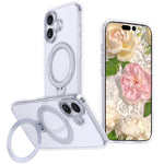 เคสโทรศัพท์แม่เหล็กพร้อมที่ยึดกลิตเตอร์ดาว สำหรับ iPhone 17 Pro Max, สำหรับ iPhone 17 Pro, สำหรับ iPhone 17