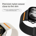 Double Magnetic Buckle Single-Stitched Nylon Watch Band, For Apple Watch 49mm / 46mm / 45mm / 44mm, For Apple Watch 42mm / 41mm / 40mm / 38mm