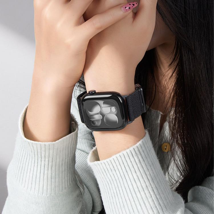 Double Magnetic Buckle Single-Stitched Nylon Watch Band, For Apple Watch 49mm / 46mm / 45mm / 44mm, For Apple Watch 42mm / 41mm / 40mm / 38mm