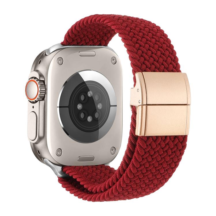 สายรัดนาฬิกาไนลอนทอพร้อมตัวล็อคแม่เหล็กแบบหัวเข็มขัดโลหะ สำหรับ Apple Watch 49mm / 46mm / 45mm / 44mm, สำหรับ Apple Watch 42mm / 41mm / 40mm / 38mm