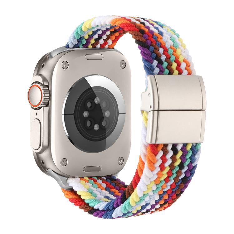 สายรัดนาฬิกาไนลอนทอพร้อมตัวล็อคแม่เหล็กแบบหัวเข็มขัดโลหะ สำหรับ Apple Watch 49mm / 46mm / 45mm / 44mm, สำหรับ Apple Watch 42mm / 41mm / 40mm / 38mm