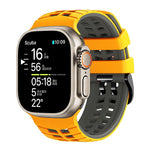 สายรัดนาฬิกาซิลิโคนลายยางสองสีแบบรูคู่ สำหรับ Apple Watch 49mm / 46mm / 45mm / 44mm