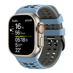 สายรัดนาฬิกาซิลิโคนลายยางสองสีแบบรูคู่ สำหรับ Apple Watch 49mm / 46mm / 45mm / 44mm