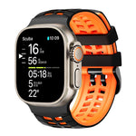 สายรัดนาฬิกาซิลิโคนลายยางสองสีแบบรูคู่ สำหรับ Apple Watch 49mm / 46mm / 45mm / 44mm