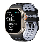 สายรัดนาฬิกาซิลิโคนลายยางสองสีแบบรูคู่ สำหรับ Apple Watch 49mm / 46mm / 45mm / 44mm