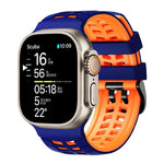 สายรัดนาฬิกาซิลิโคนลายยางสองสีแบบรูคู่ สำหรับ Apple Watch 49mm / 46mm / 45mm / 44mm