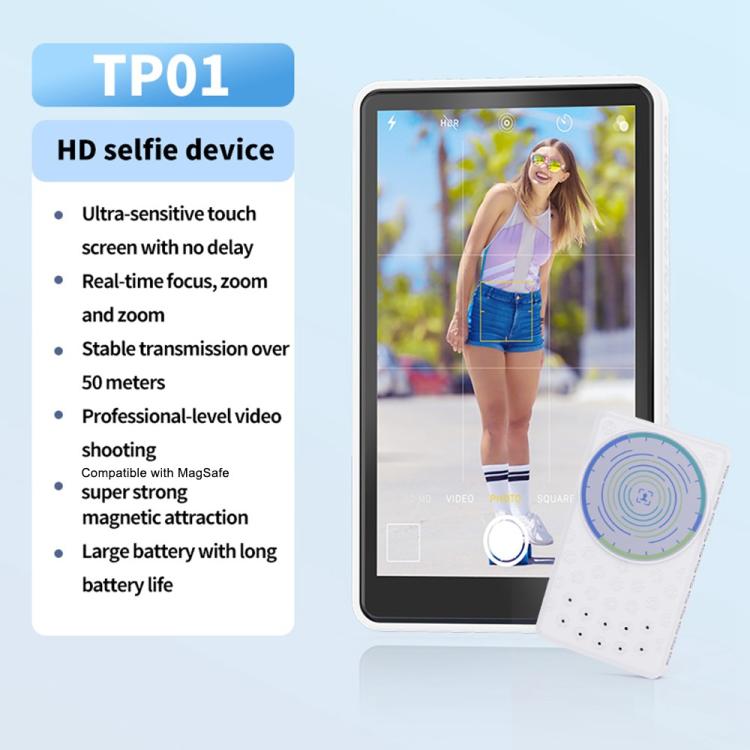 TP01 จอแสดงผลเซลฟี่แม่เหล็กสำหรับถ่ายภาพโทรศัพท์ ขนาด 4.02 นิ้ว แบบหน้าจอสัมผัส
