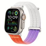 สายรัดนาฬิกาไนลอนห่วงคู่ระบายอากาศพร้อมหัวโลหะ สำหรับ Apple Watch 46 มม. / 49 มม. / 45 มม. / 44 มม., สำหรับ Apple Watch 42 มม. / 41 มม. / 40 มม. / 38 มม.