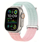 สายรัดนาฬิกาไนลอนห่วงคู่ระบายอากาศพร้อมหัวโลหะ สำหรับ Apple Watch 46 มม. / 49 มม. / 45 มม. / 44 มม., สำหรับ Apple Watch 42 มม. / 41 มม. / 40 มม. / 38 มม.