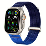 สายรัดนาฬิกาไนลอนห่วงคู่ระบายอากาศพร้อมหัวโลหะ สำหรับ Apple Watch 46 มม. / 49 มม. / 45 มม. / 44 มม., สำหรับ Apple Watch 42 มม. / 41 มม. / 40 มม. / 38 มม.