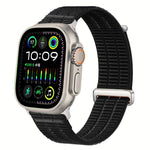สายรัดนาฬิกาไนลอนห่วงคู่ระบายอากาศพร้อมหัวโลหะ สำหรับ Apple Watch 46 มม. / 49 มม. / 45 มม. / 44 มม., สำหรับ Apple Watch 42 มม. / 41 มม. / 40 มม. / 38 มม.