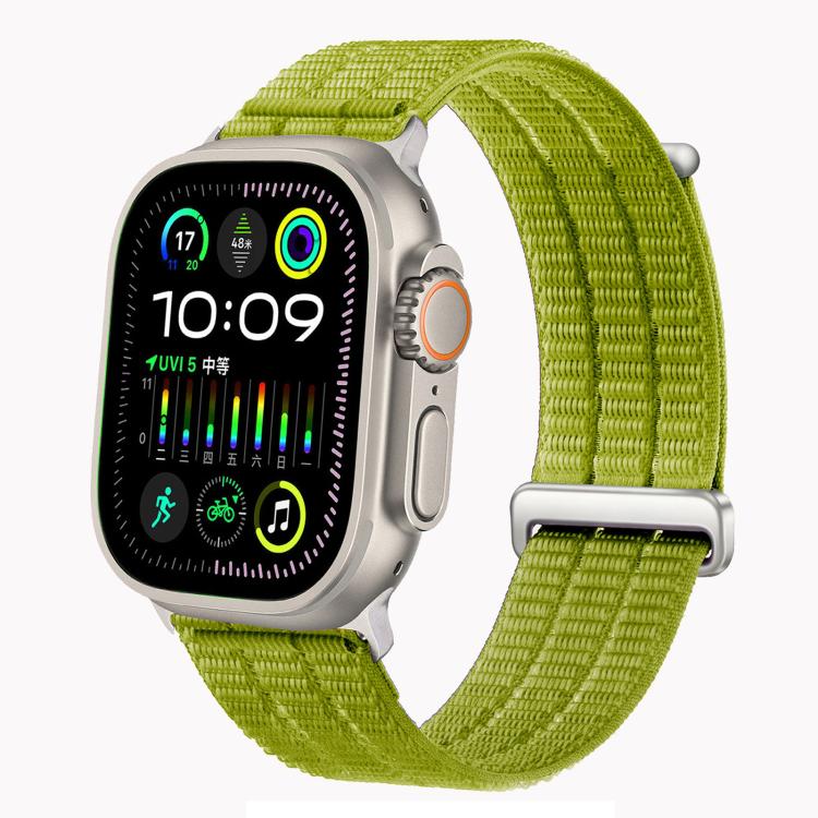 สายรัดนาฬิกาไนลอนห่วงคู่ระบายอากาศพร้อมหัวโลหะ สำหรับ Apple Watch 46 มม. / 49 มม. / 45 มม. / 44 มม., สำหรับ Apple Watch 42 มม. / 41 มม. / 40 มม. / 38 มม.