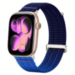 สายรัดนาฬิกาไนลอนห่วงคู่ระบายอากาศพร้อมหัวโลหะ สำหรับ Apple Watch 46 มม. / 49 มม. / 45 มม. / 44 มม., สำหรับ Apple Watch 42 มม. / 41 มม. / 40 มม. / 38 มม.