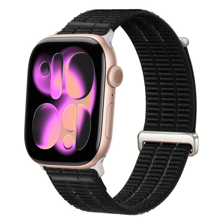 สายรัดนาฬิกาไนลอนห่วงคู่ระบายอากาศพร้อมหัวโลหะ สำหรับ Apple Watch 46 มม. / 49 มม. / 45 มม. / 44 มม., สำหรับ Apple Watch 42 มม. / 41 มม. / 40 มม. / 38 มม.