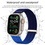 สายรัดนาฬิกาไนลอนห่วงคู่ระบายอากาศพร้อมหัวโลหะ สำหรับ Apple Watch 46 มม. / 49 มม. / 45 มม. / 44 มม., สำหรับ Apple Watch 42 มม. / 41 มม. / 40 มม. / 38 มม.