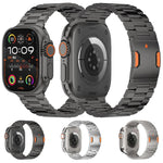 สายรัดข้อมือโลหะผสมไทเทเนียมแบบเม็ดสามเม็ดพร้อมตัวล็อกแม่เหล็ก สำหรับ Apple Watch 46mm / 49mm / 45mm / 44mm, สำหรับ Apple Watch 42mm / 41mm / 40mm / 38mm