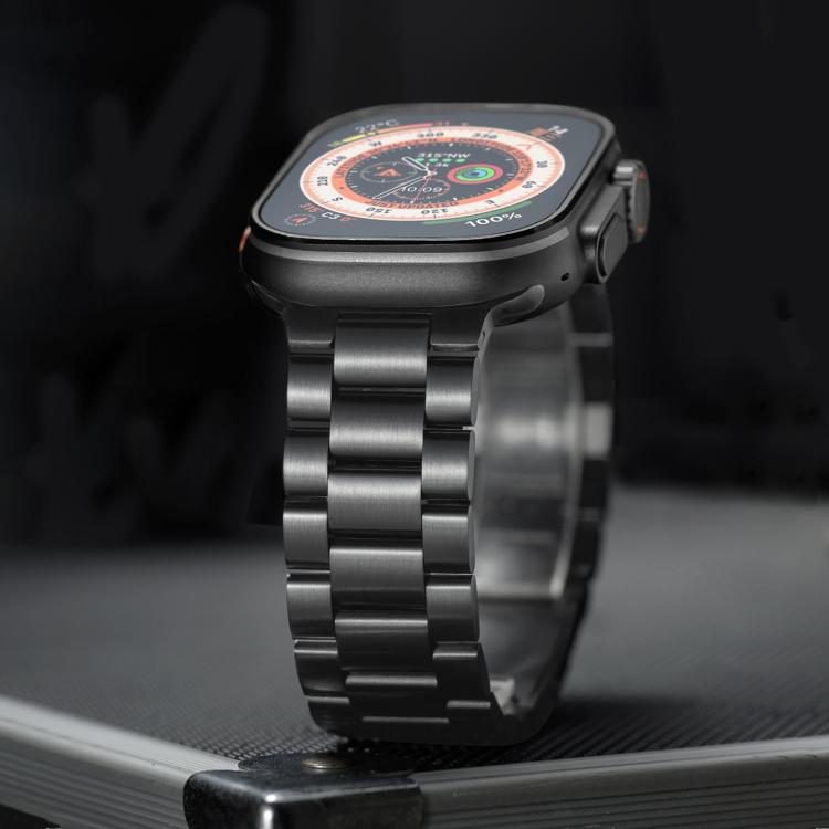 สายรัดข้อมือโลหะผสมไทเทเนียมแบบเม็ดสามเม็ดพร้อมตัวล็อกแม่เหล็ก สำหรับ Apple Watch 46mm / 49mm / 45mm / 44mm, สำหรับ Apple Watch 42mm / 41mm / 40mm / 38mm