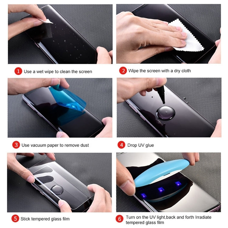 กระจกนิรภัยเต็มจอโค้งแบบกาวเต็ม UV Liquid สำหรับ Galaxy S8(1 ชิ้น), Galaxy S8 PLUS(1 ชิ้น), Galaxy S9(1 ชิ้น), Galaxy S9+(1 ชิ้น), Galaxy Note 8, Galaxy Note 9, Galaxy S10 5G(1 ชิ้น), Huawei P20 Lite, Huawei P30...