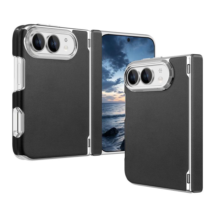 Retro Solid Color Leather-textured Dual-Hinge Magnetic Phone Case, For iPhone Duo