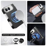 Retro Solid Color Leather-textured Dual-Hinge Magnetic Phone Case, For iPhone Duo