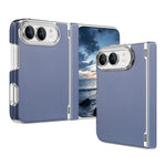 Retro Solid Color Leather-textured Dual-Hinge Magnetic Phone Case, For iPhone Duo