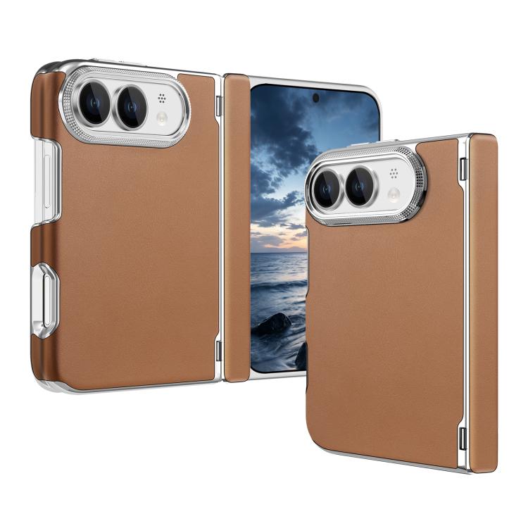 Retro Solid Color Leather-textured Dual-Hinge Magnetic Phone Case, For iPhone Duo