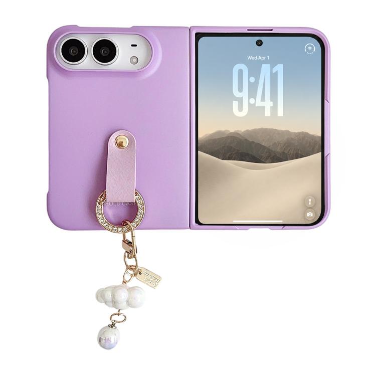 Cloud Pendant Folding Phone Case with Hand Strap, For iPhone Duo