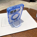 Foldable Transparent Holder Magnetic Phone Case, For iPhone Duo